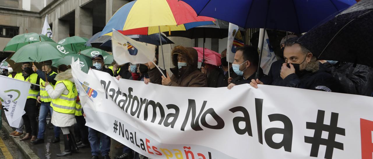 Un momento de la manifestación en Oviedo.