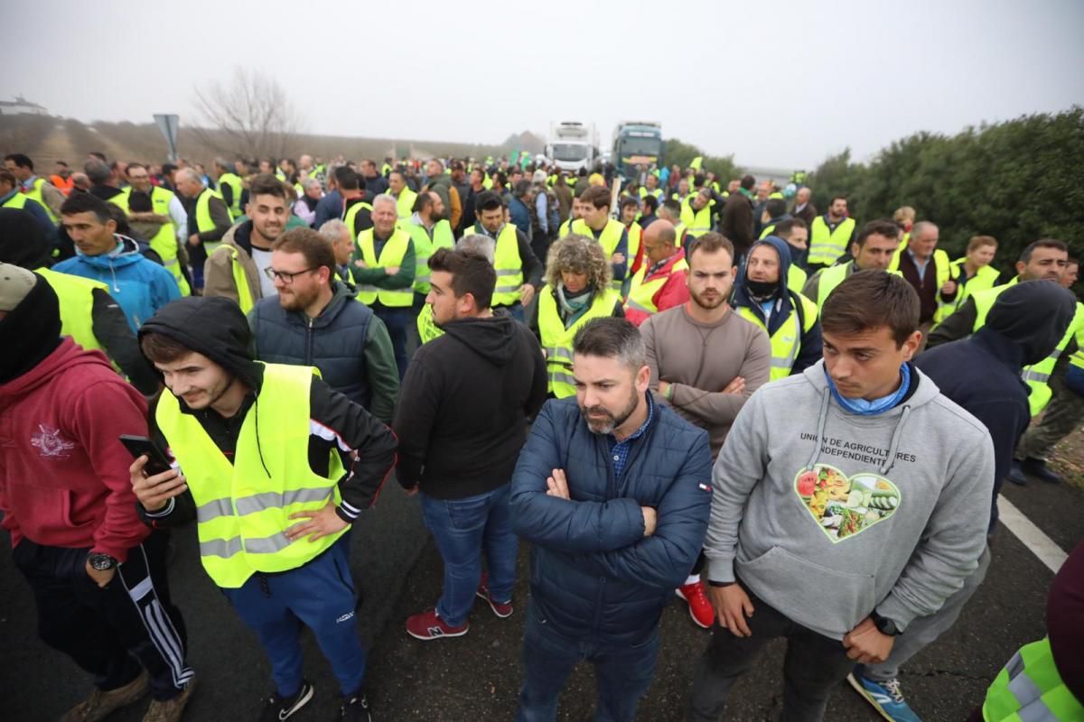 Agricultores cortan la autovía A-4 entre Montoro y Villa del Río