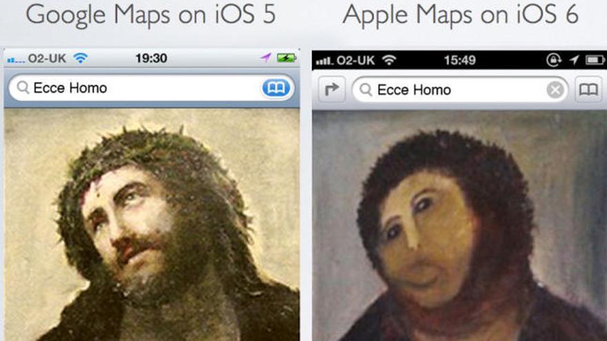 Imagen del &quot;eccehomo&quot; de Borja para comparar Apple Maps y Google Maps.