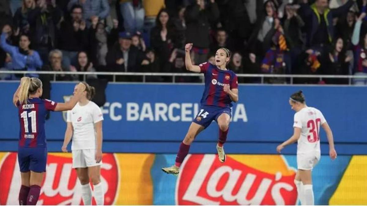 Aitana celebra el seu gol contra el Brann