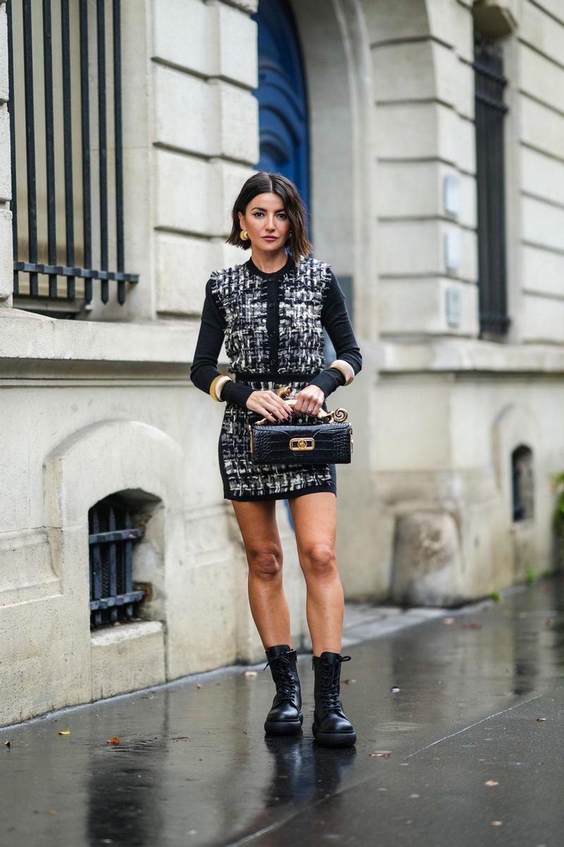 Alexandra Pereira a la entrada del desfile de Lanvin Paris Fashion Week Primavera Verano 2022
