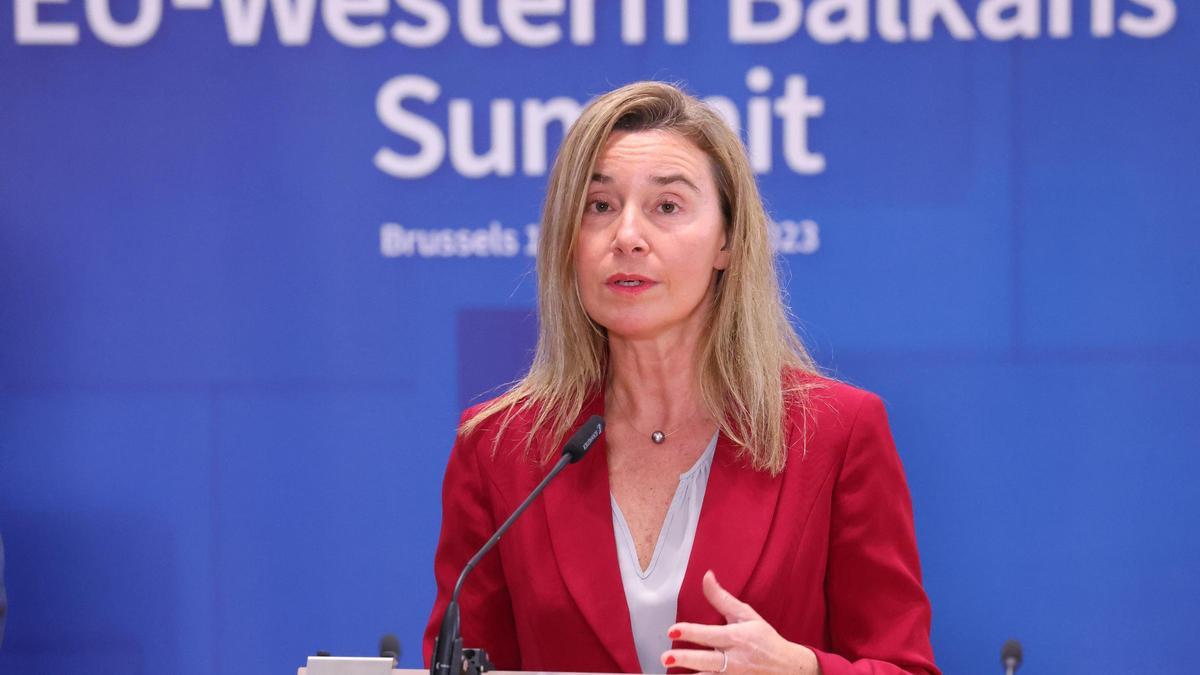Archivo - La rectora del Colegio de Europa Federica Mogherini durante una cumbre con los Balcanes en Bruselas.