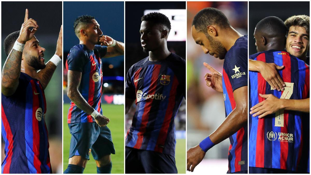 'Auba’, Raphinha, Ansu Fati, Memphis y Dembélé 'mojaron' contra el Inter Miami