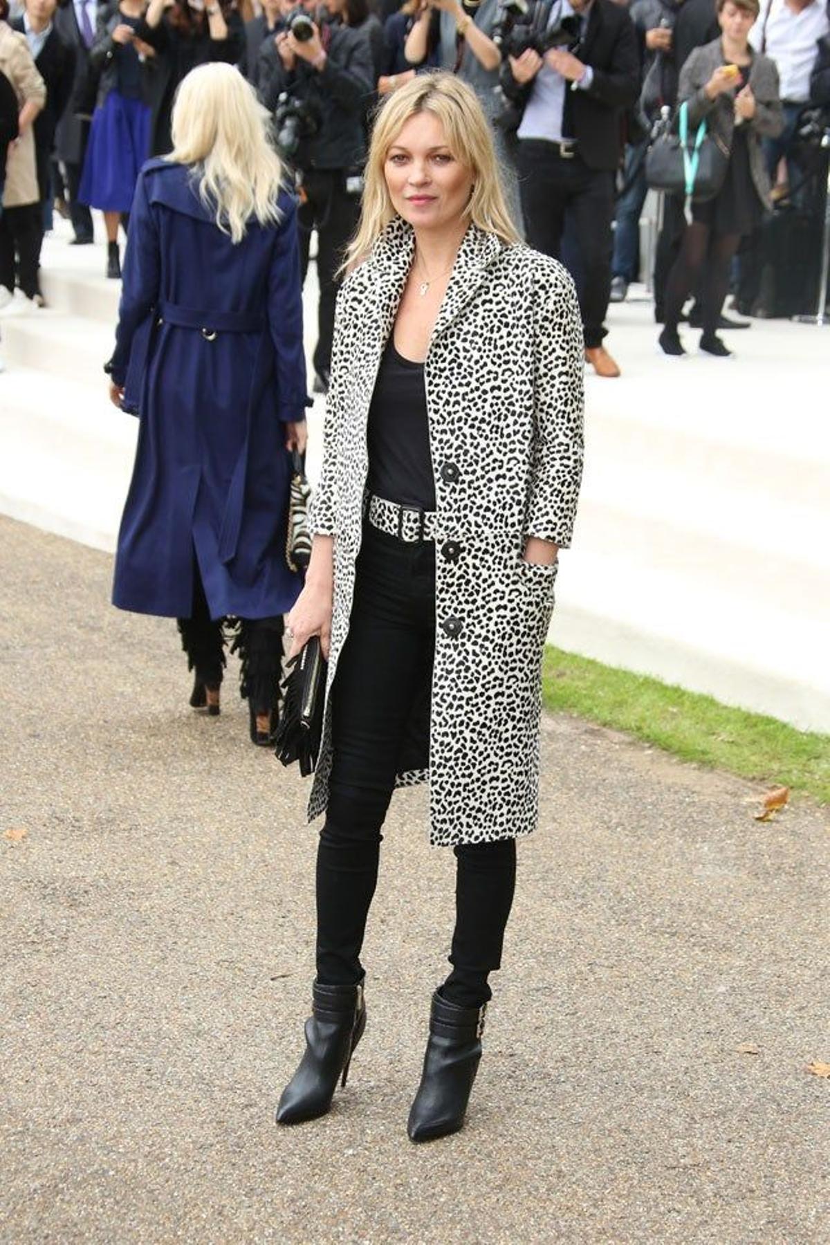 Kate Moss, antes del desfile de Burberry Collection de la LFW2015