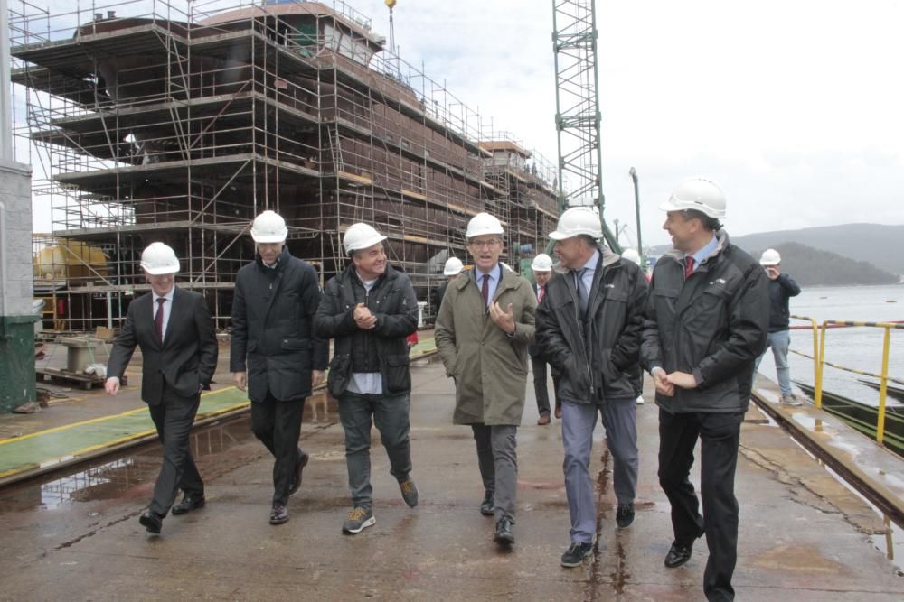 Feijóo visita el astillero Nodosa de Marín