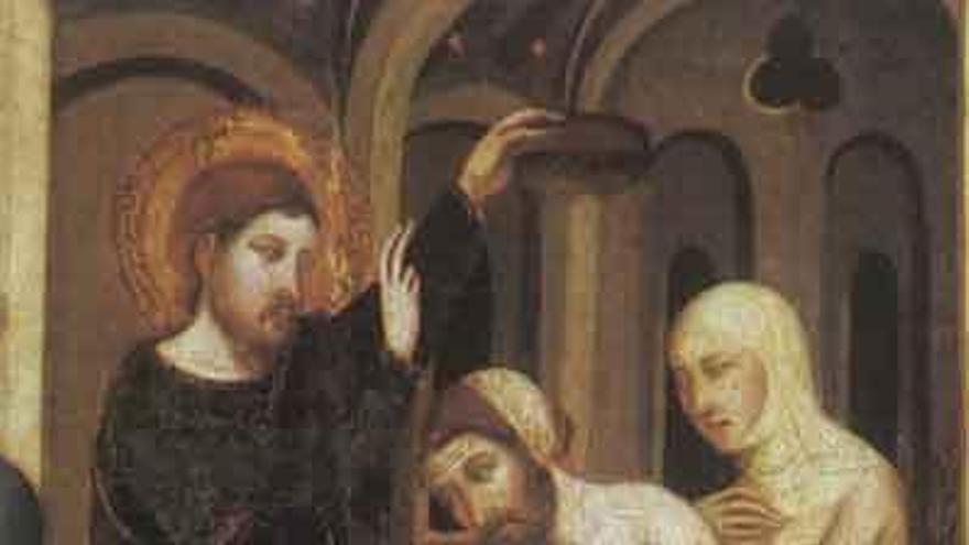 Bautizo de judíos en el retablo de Arnau Bassa.