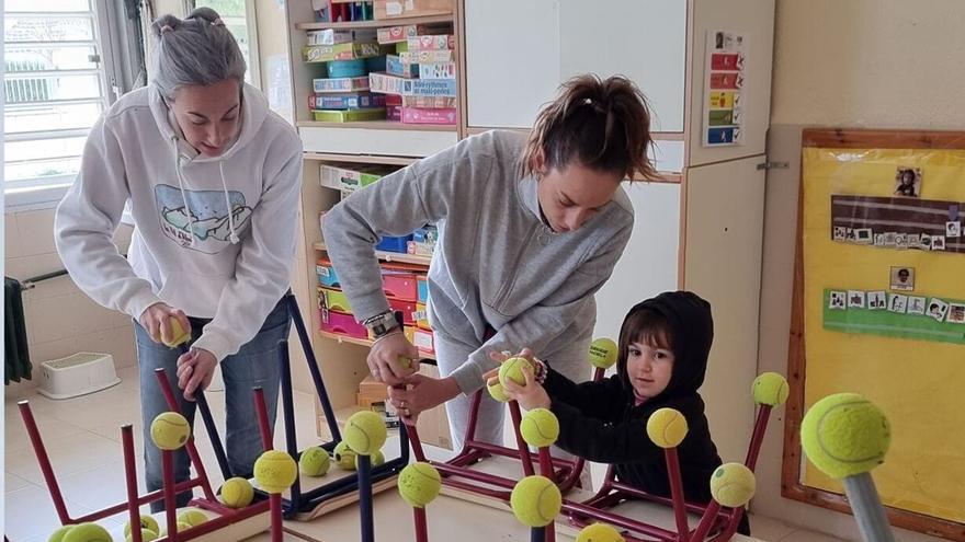 Más de 450 pelotas de tenis para favorecer la inclusión en un colegio de Alboraia