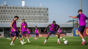 Así ha sido el entrenamiento de hoy en la Ciutat Esportiva Joan Gamper