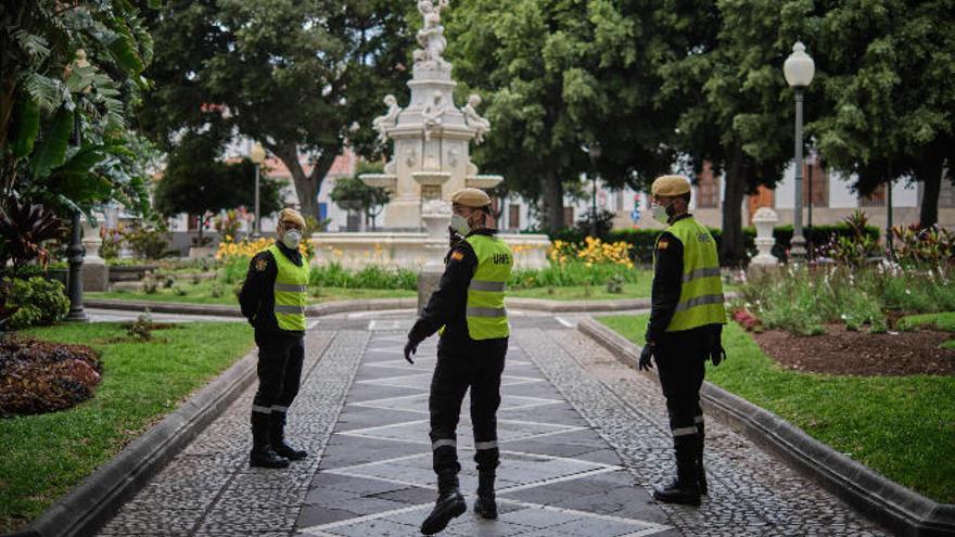 Efectivos de la UME en un servicio en la capital tinerfeña.