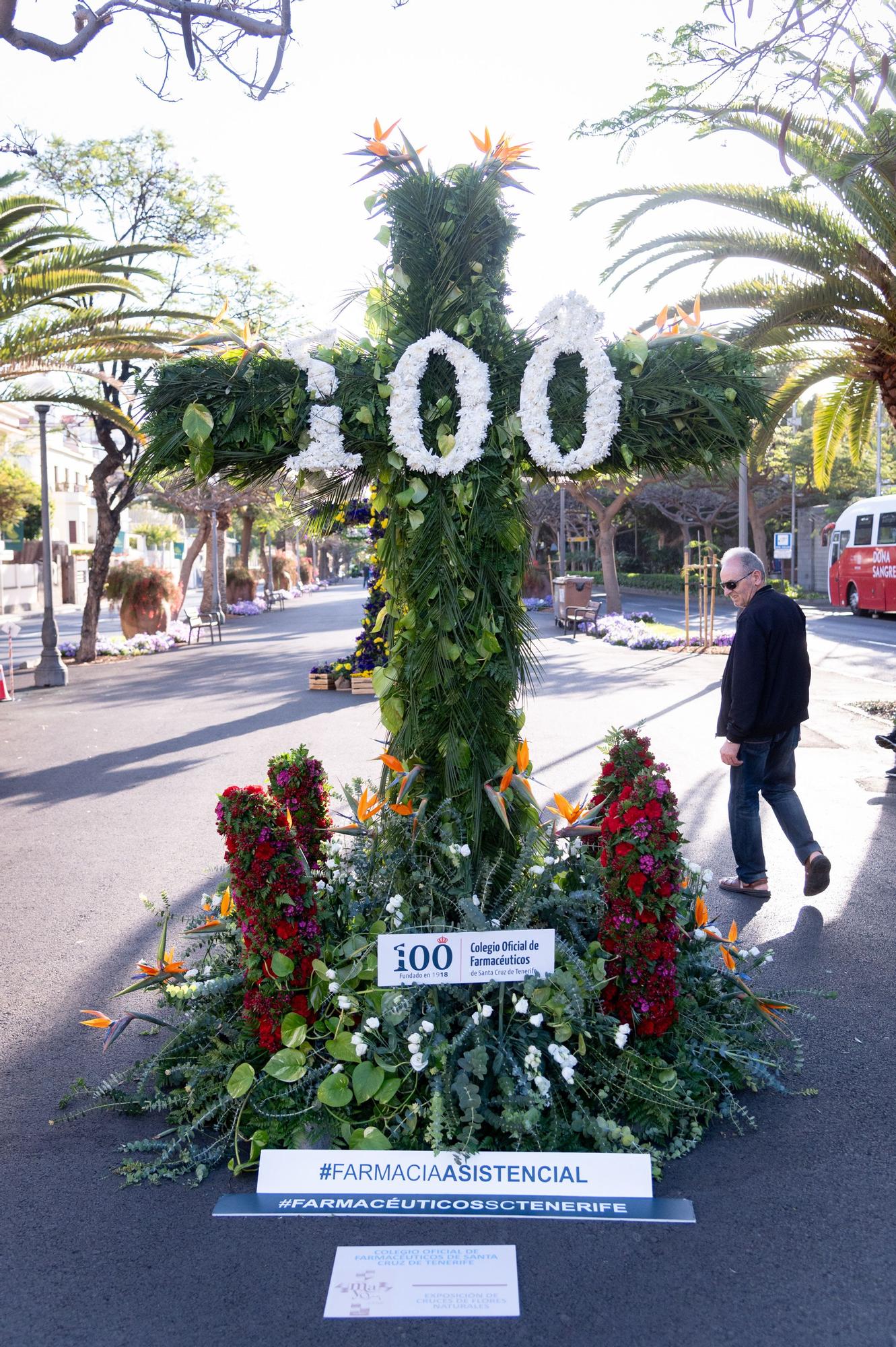 Exhibición de cruces de las doce empresas colaboradoras en las Fiestas de Mayo de Santa Cruz de Tenerife