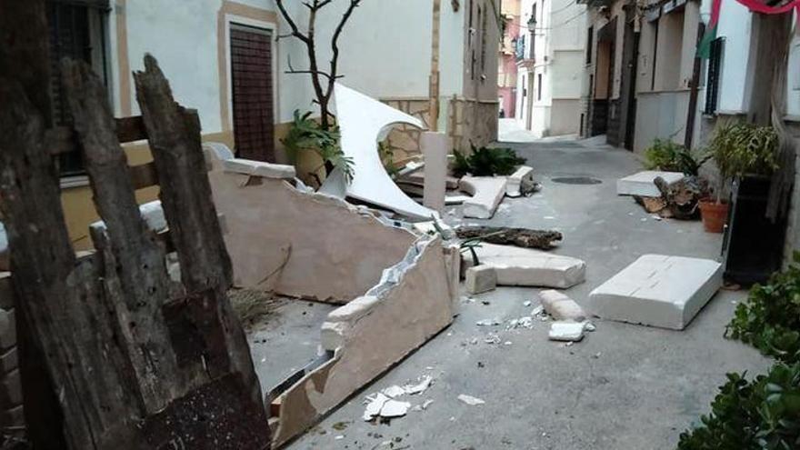 El Belén de Altura, completamente destrozado por el viento