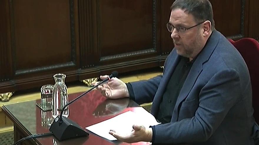 Junqueras, durant la seva compareixença al Suprem