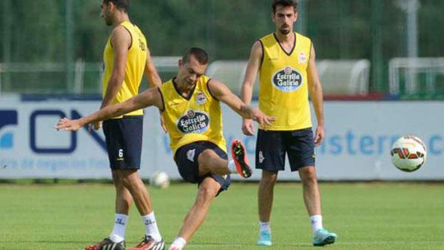 Cuenca y Fariña, en un entrenamiento. / C.Pardellas