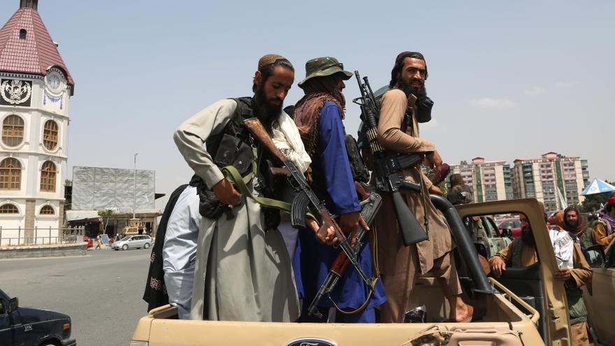Varios integrantes del movimiento talibán, en Kabul.