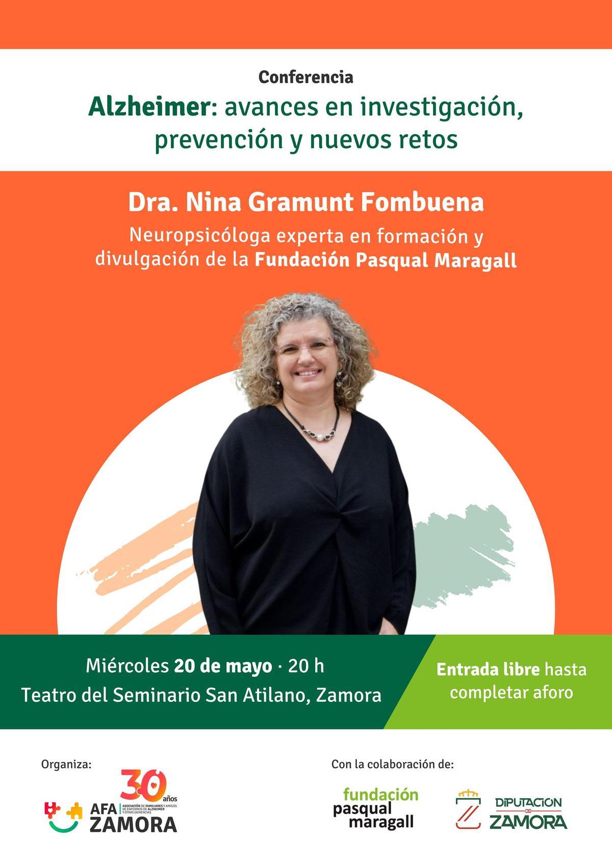 Cartel de la conferencia de Nina Gramunt en Zamora.