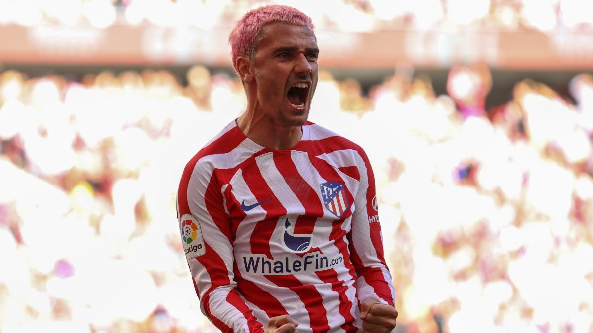 Griezmann celebrando su gol ante el Almería