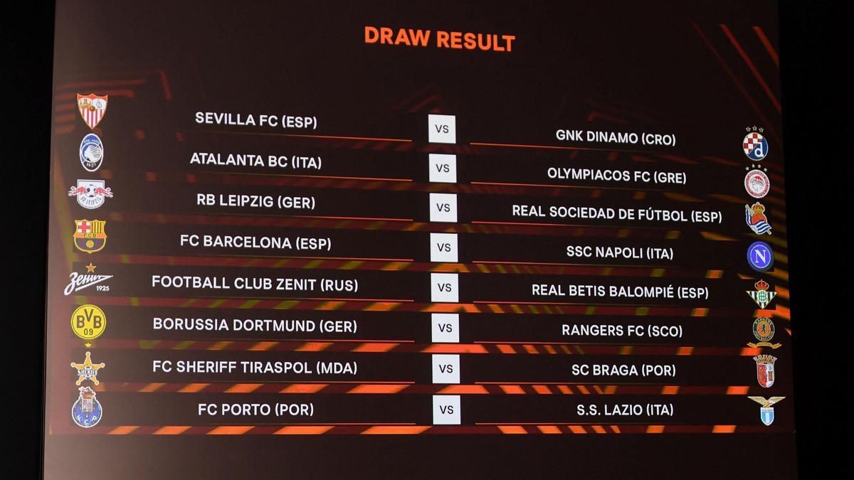 Resultados del sorteo de la Europa League.