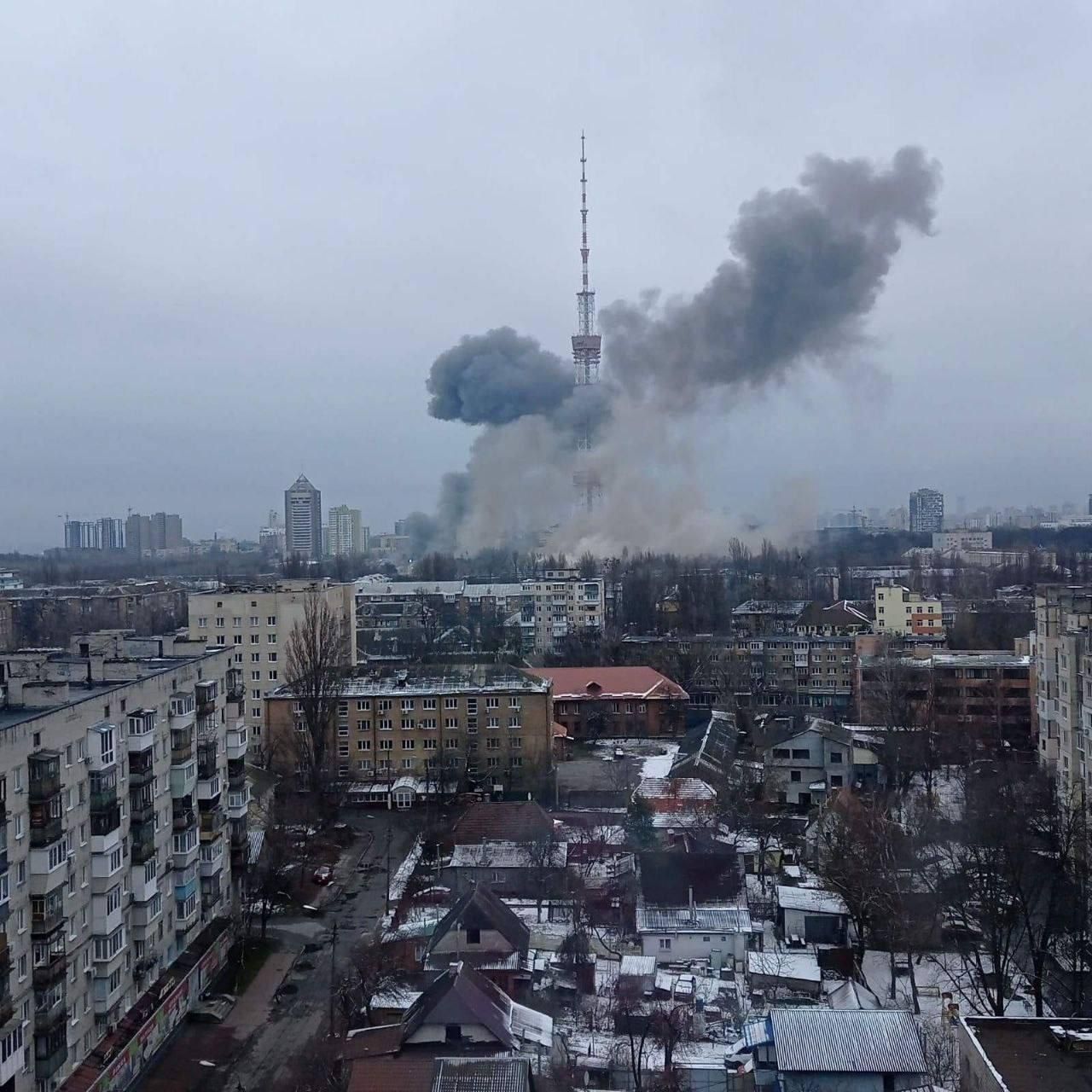 Ataque a la torre de telecomunicaciones de Kiev.