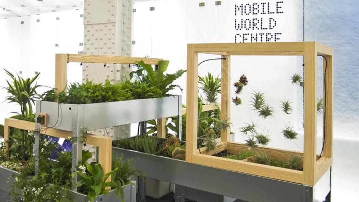 Ejemplos de la vida conectada, jardín inteligente en el Mobile Worl Centre hasta julio