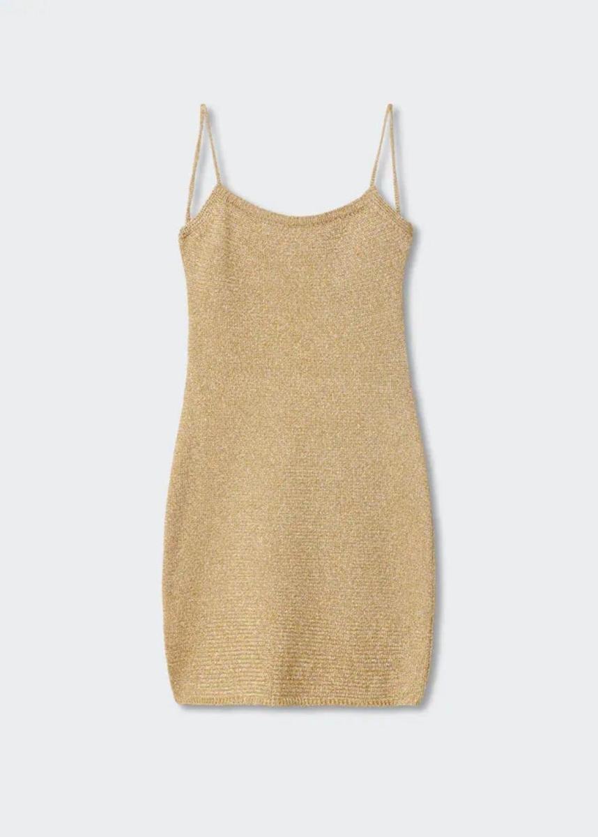 Vestido mini metalizado de Mango (precio: 29,99 euros)