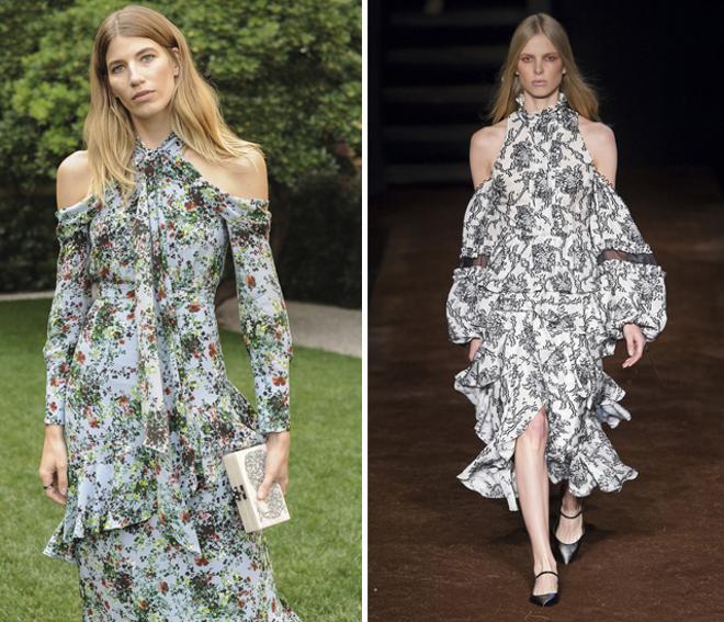 Veronika Heilbrunner con vestido de Erdem de Primavera/Verano 2016