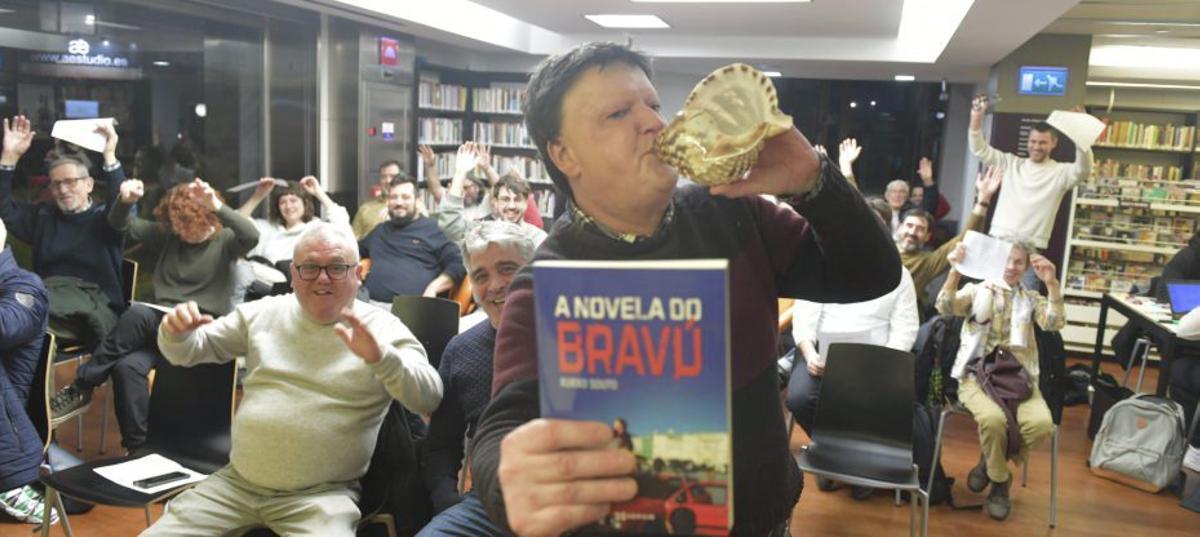 Xurxo Souto, durante la presentación. |