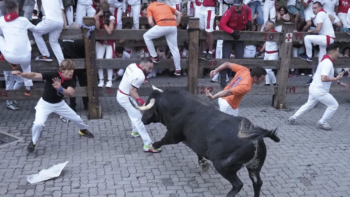 Segundo encierro de los Sanfermines.