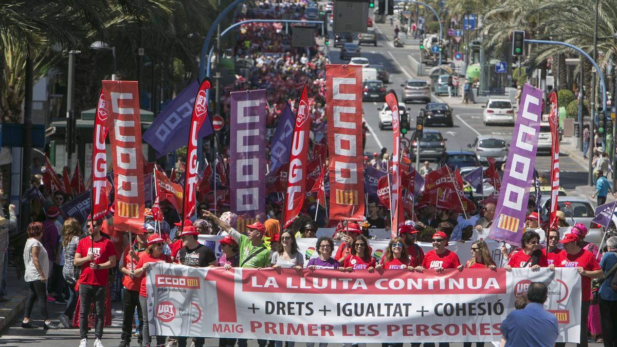 El 1 de mayo de 2019 en Alicante se vivió la manifestación por el Día de los Trabajadores