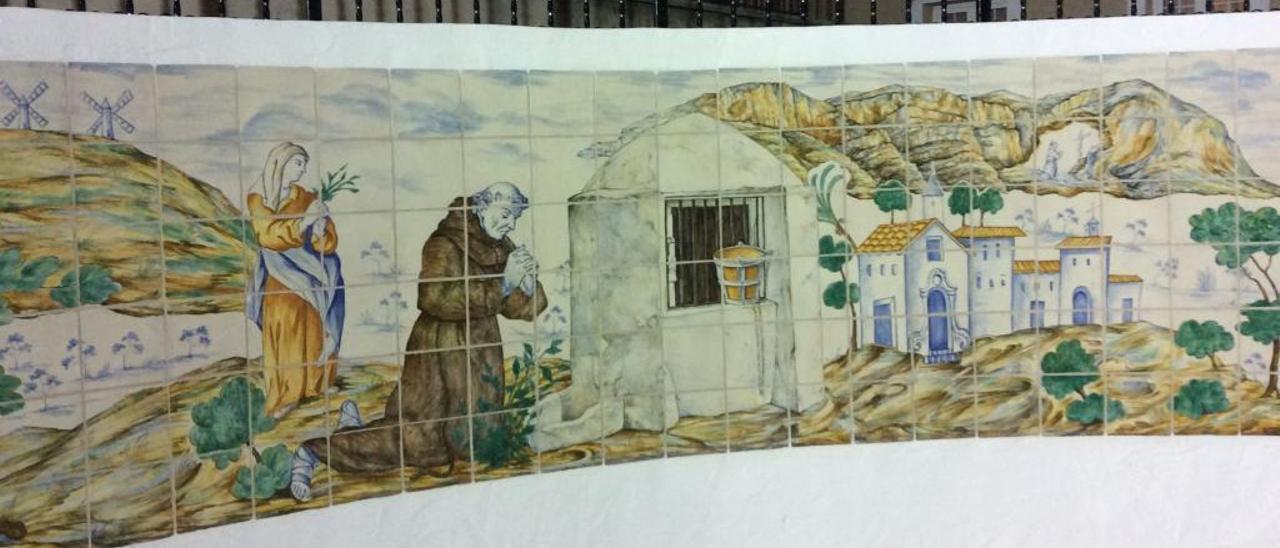 Jesús Pobre crea un gran mural cerámico inspirado en los del convento privado del Pare Pere