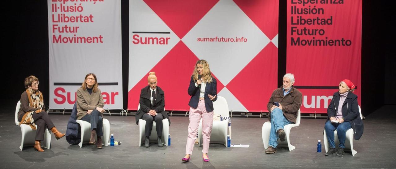 Yolanda Díaz en la presentación de Sumar en el Trui Teatre de Palma.