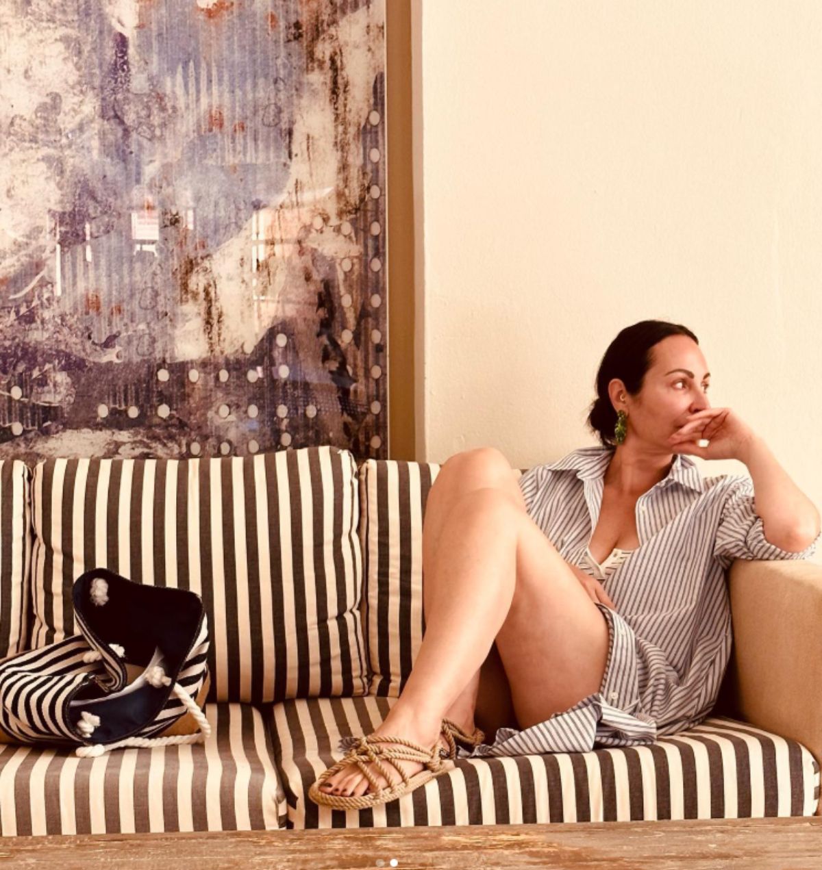 El papel pintado de diseño... uno de los principales atractivos del salón de Ana Milán