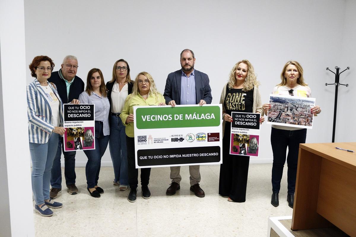 Presentación del colectivo Vecinos de Málaga, muy críticos con el ruido, en mayo de 2023.