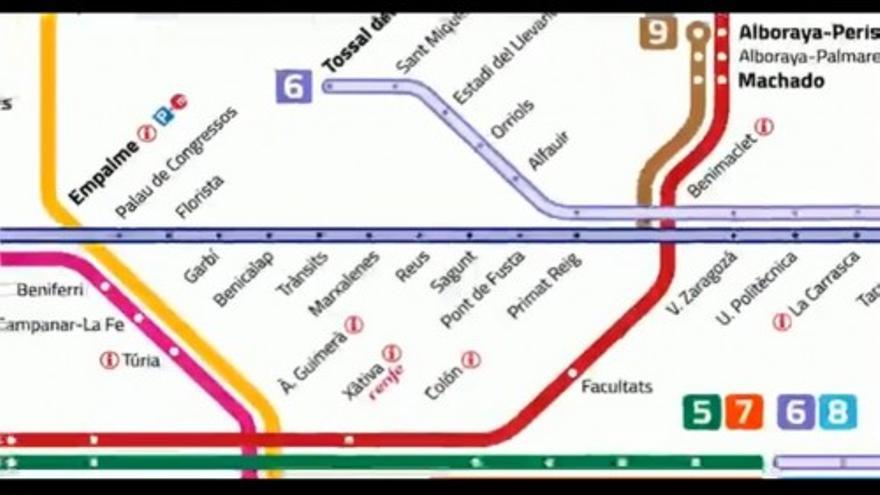 Metrovalencia redistribuye su red en nueve líneas