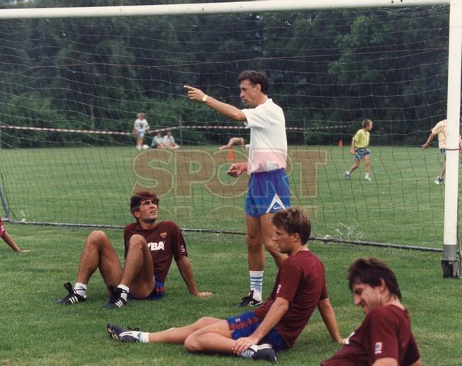 Johan Cruyff durante un entreno en el Stage de Pretemporada en Holanda de la temporada 91/92