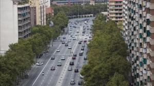 La avenida Meridiana de Barcelona.