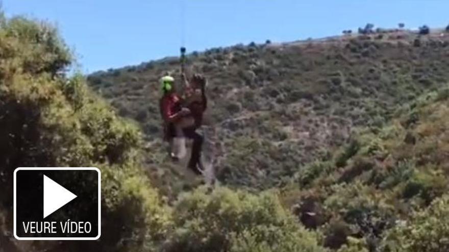 El rescat de la jove en un vídeo difòs per l&#039;associció de Protecció Civil