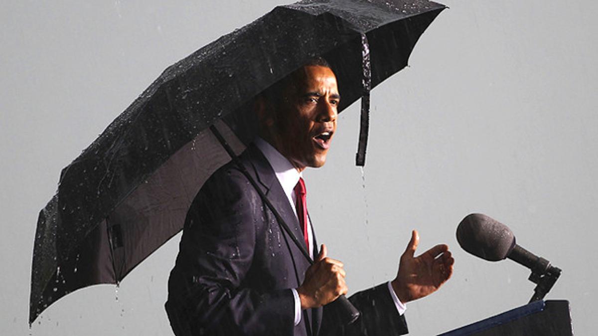 El president dels EUA, Barack Obama, durant el discurs del Memorial Day (dia dels caiguts en combat) que va pronunciar al cementiri nacional d’Elwood (Illinois).