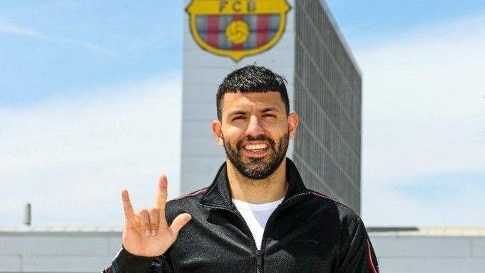 Agüero, en la ciudad deportiva del Barça.