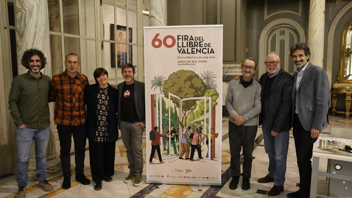Presentación de la Fira del Llibre en el salón de cristal del Ayuntamiento de València
