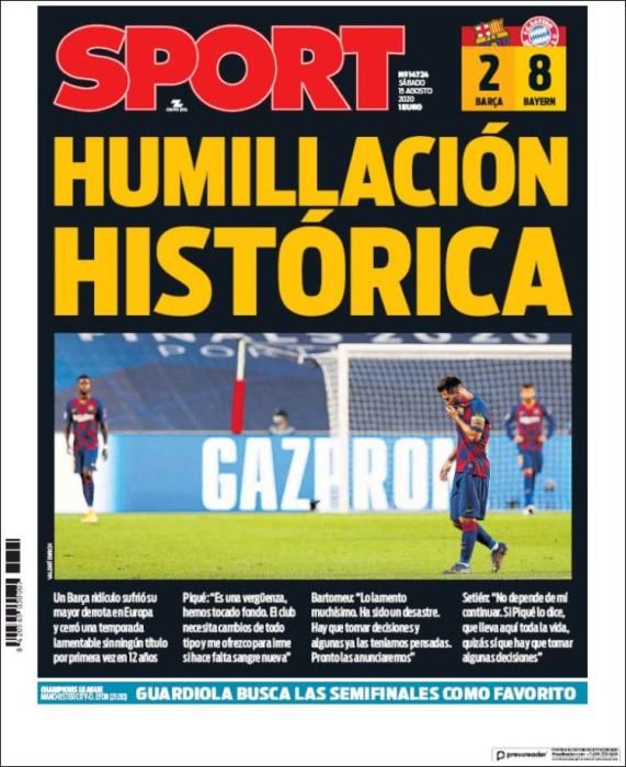 Portada SPORT sábado 15 agosto 2020