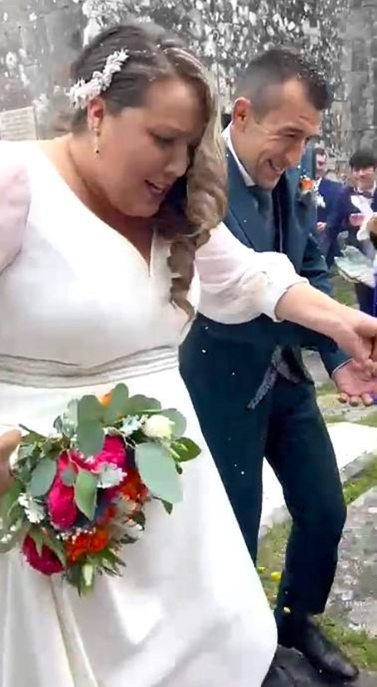 Tania y Andrés, el día de su boda.