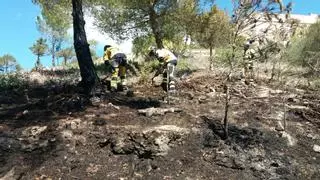 Bomberos e Ibanat apagan un fuego forestal cerca de la residencia militar de Ibiza