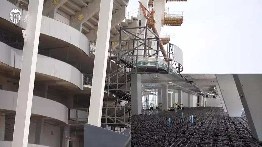 La instalación de la cubierta del Nou Mestalla, a punto