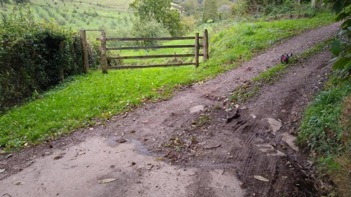 Situación actual del camino de Valdemaría, en Fuentes, Villaviciosa