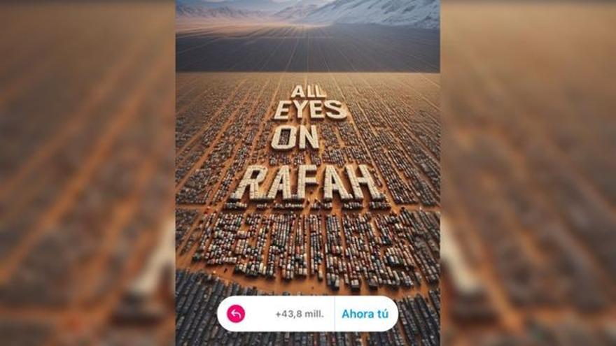 &quot;All eyes on Rafah&quot;, el lema viral generado por IA que ya comparten 44,3 millones de personas