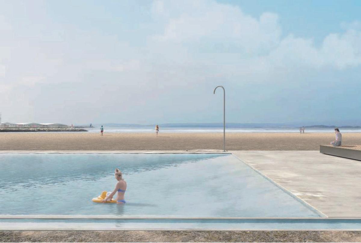 “Aquavai”, diseño ganador (de AM2 Arquitectos) de las piscinas que ya no se construirán en la playa.