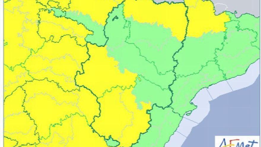 Alerta amarilla por vientos en parte de Aragón y por lluvia en el Pirineo