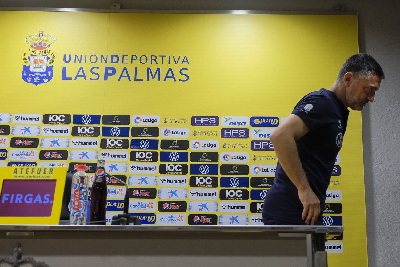 Rueda de prensa de Pimienta en la previa del UD Las Palmas - Zaragoza