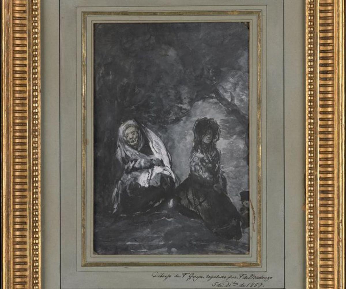 María Luisa Corrada, junto a «Las cuatro estaciones» de Salvador Maella.