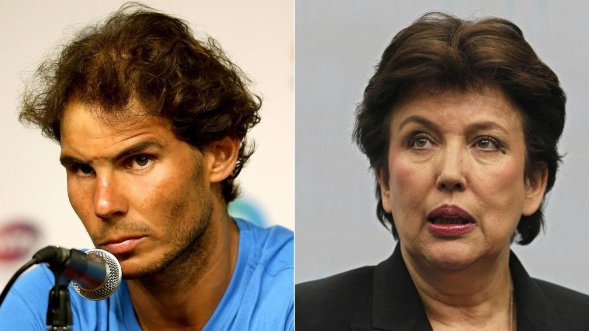 Rafael Nadal y la exministra francesa Roselyne Bachelot.